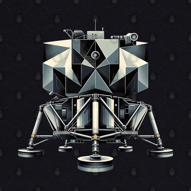 Geometric Lunar Module | Abstract Moon Lander Tee by Graphic Wonders Emporium